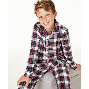 allbrand365 designer Little & Big Kids Boys Stewart Plaid Pajama Set 2T-3T